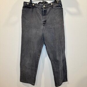 VTG Wah Maker Arizona Jeans Women 38 Black Cinch Back‎ Suspender Western USA